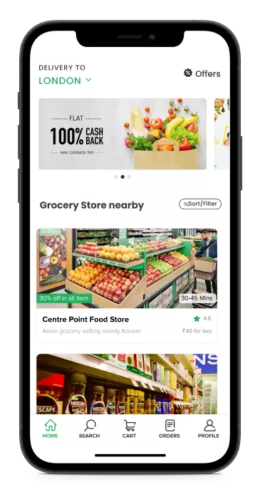 Grocery ordering software customer app