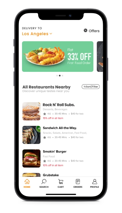 Food Ordering Software Customer App